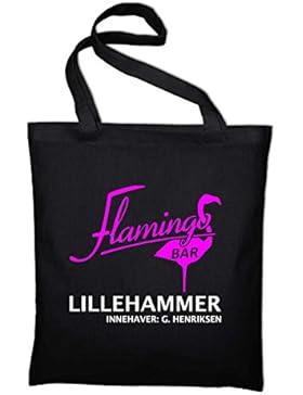 Flamingo Bar Lillehammer Lilyhammer Jutebeutel, Beutel, Stoffbeutel, Baumwolltasche