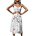 Produktbild Piebo Frauen Sommer Boho Casual Sleeveless Lange Maxi Abend Party Cocktail Strandkleid Sommerkleid (XL, Weiß)