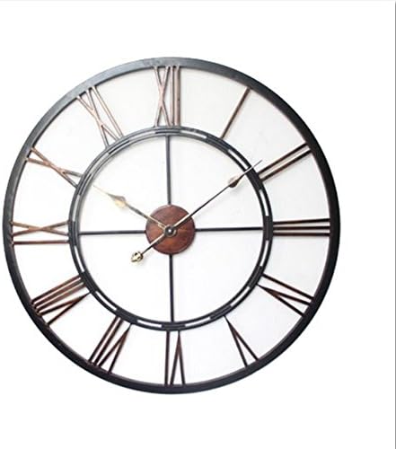 Stunning Metal Roman Numerals Wall Clock – Black Iron Finish, perfect for Inside or Outdoor Use