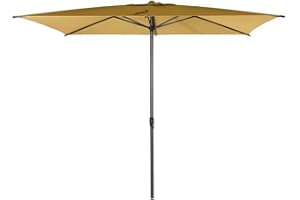Hespéride Parasol droit rectangulaire Loompa Jaune moutarde
