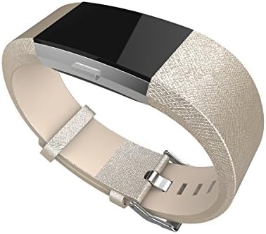 Fitbit Charge 2 Accessory Bands Leather Bracelet Strap,Secure Adjustable Buckle Fastener For Fitbit Alta (Gold, Fit(5.8" - 8.1"))