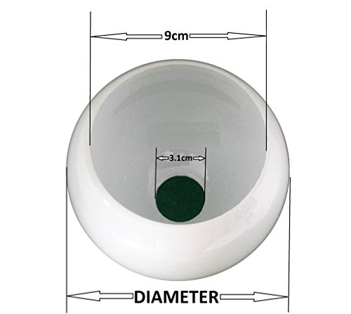 12.5cm Durchmesser Weiß Glas Anhänger Globe Lampenschirme. Umfang: 39 cm, Leuchte-Loch: 3.1cm, Großes Loch: 9cm (Kugel, Kreis, Kugel, Licht, Ersatz) - 4