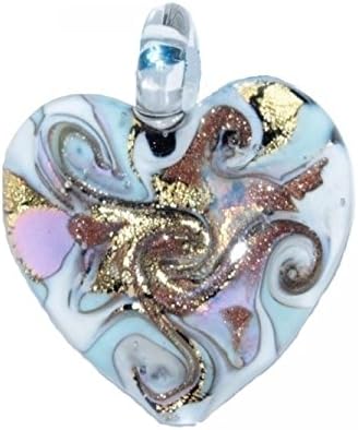 Corte Murrina - PENDENTIF COEUR BLEU CIEL EN AUTHENTIQUE VERRE DE MURANO