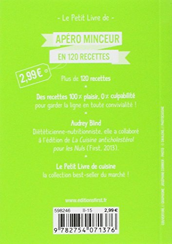 Couverture du livre de Petit Livre Apéro Minceur en 120 recettes