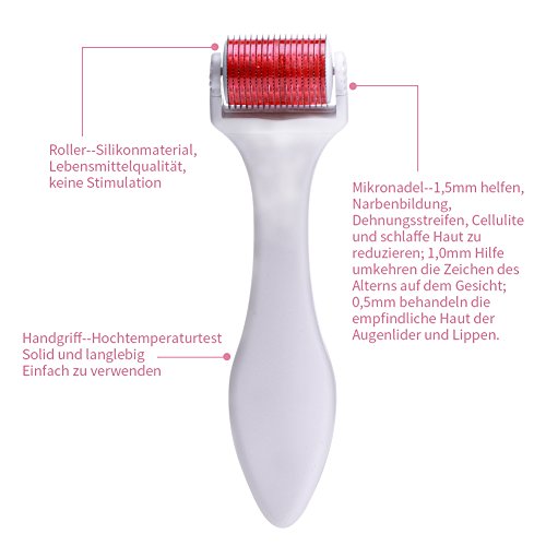 3er Set Derma Roller durch ZJchao – 3 Separate Roller verschiedener Needle, 1080, 1,5 mm / 540 mm, 1,0 mm / 240 mm, 0,5 mm. Hergestellt von sterilisierten Titanium * Safe, eine effektive Alternative zu einem Facelift * stimulieren Kollagen und Elastin * Entfernen Sie Narben und Dehnungsstreifen * verhindern oder rückgängig Haar Loss * Reduziert schlaffe, Altersflecken, Sonnenschäden und andere Zeichen des Alterns - 4