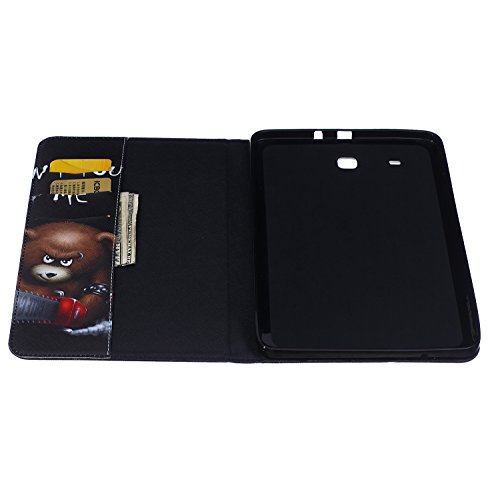 Galaxy Tab E 9.6-Inch SM-T560 Hülle, DEENOR Cute Colorful Design Flip Tasche PU Leder Abdeckung Stand Schutzhülle für Samsung Galaxy Tab E 9.6-Inch SM-T560 / T561 / T565. *Brown Bear - 6