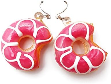 Donut Earrings Pink - 2 pcs - Doughnut Stud Party Earring Kitsch Sugar Sweet