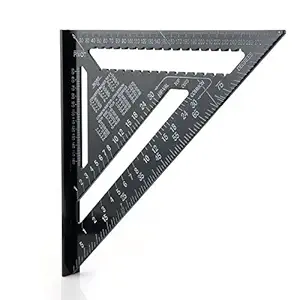 STORE99 12inch Metric System Measuring Ruler Aluminum Alloy Speed Square Roofing Triangle Ruler for Woodworking Measuring Tools