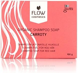 Flow Cosmetics Shampoo Soap Carroty | For Red Hair | Shampoo With Natural Henna | All Natural Formula| Organic Ingredients | Sulphate Free &amp; Preservative Free | Organic Shampoo Soap