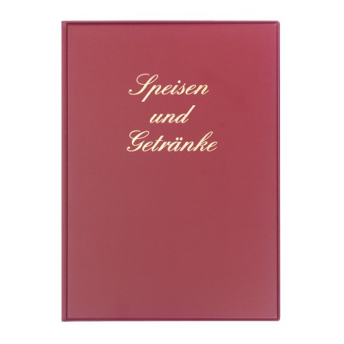 Herlitz 10066645 Speisekarte A4 aus Kunststoff, Farbe weinrot
