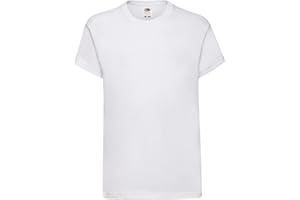 GENERICO T-Shirt Kids Original T. Maglietta da Bambino Manica Corta Cotone 100% - 1 Maglietta Fruit of The Loom MOD. 61-019-0