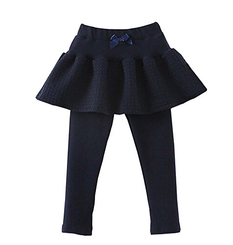 Warm Set of Leggings And Skirt Winter Baby Girl Double Skirt Leggings Blue 100cm