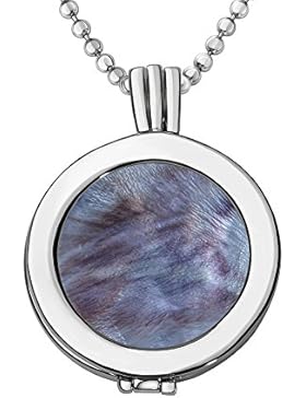 Quiges - Versilbert Anhänger mit Kette 70cm und Coin 25mm Set #014