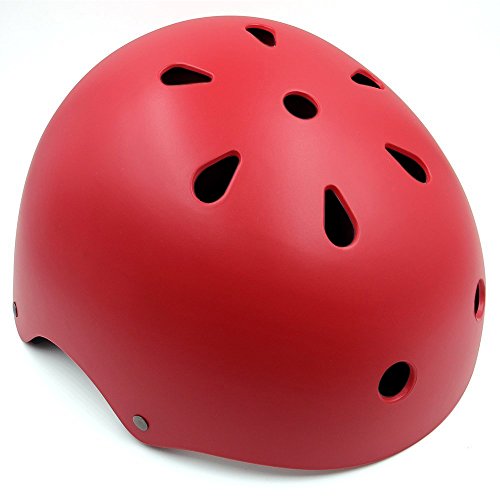 Topfire Kinder Skateboarder Helm Fahrradhelm Integralhelm Rollerhelm für Radfahrer Skateboard Scooter Bike Sicherheit Helm – Rot - 3