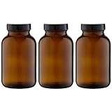 Weithalsflasche 1 Liter braun inkl. Schraubdeckel und Dichtungsscheibe aus LDPE (3 Stk.)