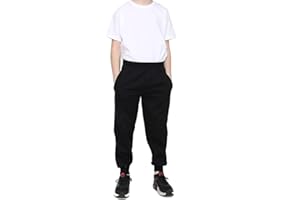 COSHAL Pantalon de jogging d'école unisexe en polaire pour garçons Survêtement de sport pour enfants Pantalon de sport décontracté pour garçons