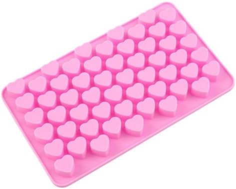 Chocolate Candy Molds,Ice Cube Trays,55 Hearts Baking Mould for Jelly, Gumdrop, Soap, Cakes, Ice cream, Tarts, Muffins