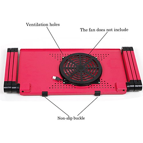 Homdox Einstellbare Laptop-Tisch Betttisch Notebook Lese Tisch aus Aluminium (Rose) - 4