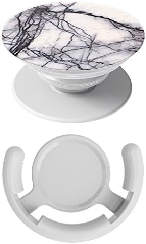 Expanding Stand and Grip, QOOj Cell Phone Stand Table Holder Car Mount Holder - White Marble