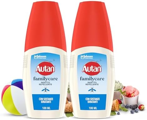 Autan Family Care Vapo Spray Antizanzare, Repellente Zanzare, Dermatologicamente Testato, Protezione Efficace Per Tutta la Famiglia fino a 4 ore, 2 Confezioni da 100ml