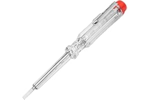 MYJ Mains Tester Plain Slot Blade Neon 120-250Volts Circuit electricians Electrical Voltage Pen Flat Screwdriver Transparent Safety Insulated Handle Pocket Clip
