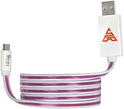 LED Android Charger Cable - Pink Purple Light – iasg Illuminated USB 2.0 Charging Lead for MP3 Players Digital Cameras Smart phones Samsung Galaxy Nexus LG Sony Xiaomi HTC Motorola Kindle PS4 Controller (3.3Ft/1M)