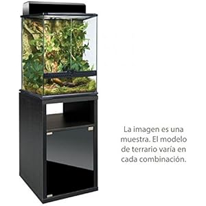 Exo Terra Terrarienkombi 45x45x30 Glasterrarium Inkl. Unterschrank, Terrarienbeleuchtungabdeckung - Terrarienkomplettset