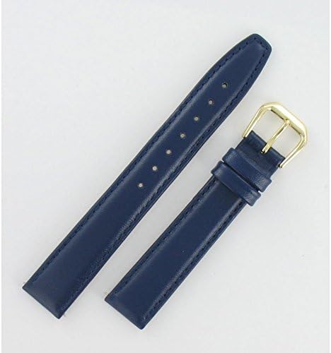 Classic Calf Leather Watch Band Strap 20 mm Navy marine-06, 20 mm