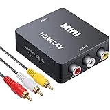 LiNKFOR HDMI to AV Converter 1080P HDMI to Analogue CVBS AV 3RCA Composite Video Audio Converter Adapter Supporting PAL NTSC with USB Cable and AV Cable Compatible with TV VHS VCR DVD Etc