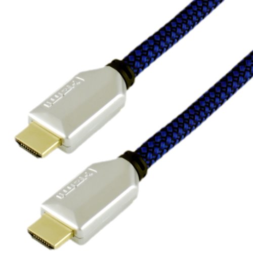 Ligawo High Speed HDMI Kabel mit Ethernet ( 4Kx2K, UHD, HDR, Dolby Vision, 3D, 4K Ultra Blu-ray ) cotton blau – 3m
