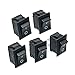 Produktbild Bluelover 5Pcs Schwarzer Druckknopf Mini Schalter 6A-10A 110V 250V Kcd1-101 2Pin Snap-In Ein / Aus Wippschalter 21Mmx15Mm