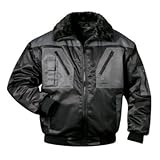 Strickbund an Ärmel und Saum Pilotenjacke 4 in 1 - schwarz/grau - Gr. XXXXL