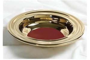 BROADMAN CHURCH SUPPLIES Remembrance Ware Offering Plate - Brasstone - Stainless Steel (Red) - 12"