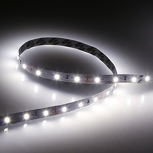 LE 2er 5m LED Streifen 300er 3528 12V DC Kaltweiß 6000 Kelvin, LED Lichtband Leisten, Nicht wasserdicht, LED Lichtleisten Band - 2
