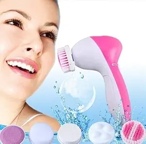 Adbeni 5 In 1 Portable Electric Facial Cleaner Battery Powered Multifunction Massager, Face Massage Machine For Face, Facial Machine, Beauty Massager, Facial Massager For