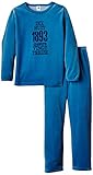 Petit Bateau Boy's SAUMON Round Collar Long Sleeve Pyjama Set