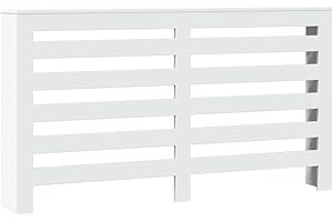 vidaXL Heizkörperverkleidung, Heizungsverkleidung Modernes Latten-Design, Heizkörperabdeckung für Wohnzimmer, Heizungsabdeckung, Weiß 149x20x82cm Holzwerkstoff