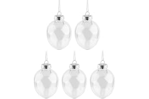 Ideen mit Herz Eier zum Befüllen | transparente Oster-Eier zum Aufhängen | Acryl-Eier | inklusive 5 Aufhängungen | Ø 6,5cm x 9,8cm hoch | 5 Stück