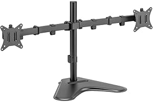 iggual Soporte 2 Monitores de Sobremesa 13" - 32" SSM02 - Admin. de Cables, Ajustable: Altura - Inclinación - Rotación - Giro,VESA 75x75mm a 100x100mm (Peso Máximo soportado 8 Kg por Monitor)