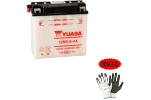 MOTO SPORT MONDO COMPATIBILE CON CAGIVA SST 2T 125 1981-2000 BATTERIA YUASA 12N5.5-4A 12V/6AH BATTERIE PER AVVIAMENTO MOTORE MOTO SCOOTER SPECIFICA GIÀ PRONTA