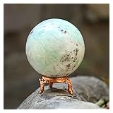 Fashionzaadi Amazonite Healing Crystals Sphere Ball Natural Crystal Ball Mineral Stone Ball With Decorative Stand Halloween Crystal Tarot Accessories Ball Gifts Lovers 50mm