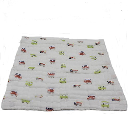 Lucear BabyWaschlappen mit Haken, 6-Pack Musselin 25cm*25cm Babytücher Beste für Dusche Geschenk - 6