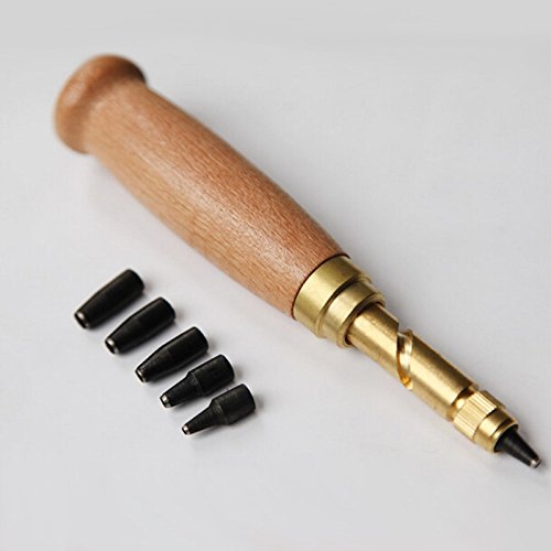 Hrph Automatische Gurte stanzen auswechselbare lange stumme Rotary Stanzen Stanzer Leather Craft Tools + 6pcs Tipps - 5