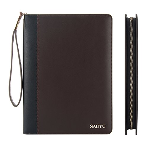 Moonmini iPad Air 2 / iPad 6 Custodia - PU Pelle Flip Protettivo Stand Portafoglio Case Card Slots Zipper Custodia Cover Business Travel Pouch Organizzatore con Laccio - caffè