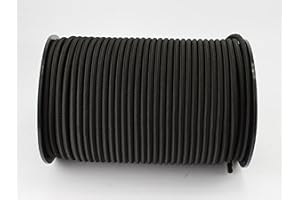 Vajer, elastiskt rep, 20 meter, expanderlina, 8 mm, svart gummirep