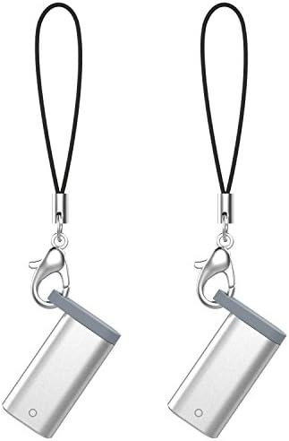 Apple Pencil Charging Adapter, ATiC 2-PACK Portable Lightning Charging Cable Connector Female to Female Cable Convertor for Apple iPad Pro Pencil, SILVER