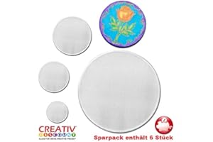 CREATIV DISCOUNT® NEU Sparpack Fensterbild, weiß,10 cm Rund, 6 Stück