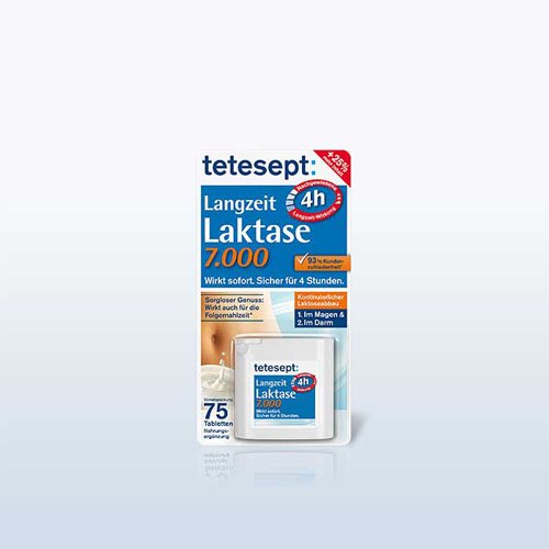 TETESEPT Langzeit Laktase 7.000 Tabletten, 1x75St.