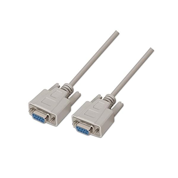 NANOCABLE 10.14.0602 - Cable Serie RS232 de comunicaciones Null Modem, DB9/H-DB9/H, Hembra-Hembra, Beige, 1.8mts - Image 5