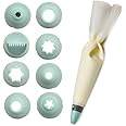 Lakeland Reusable Silicone Piping Bag with Built-in Coupler & 8 Nozzles – Non-Slip & Heat Resistant
